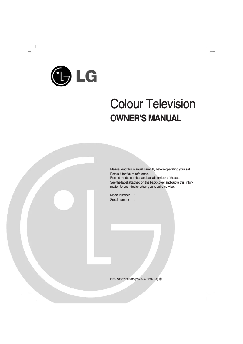Page n°1 - Manuel utilisateur LG 21FB7RLM