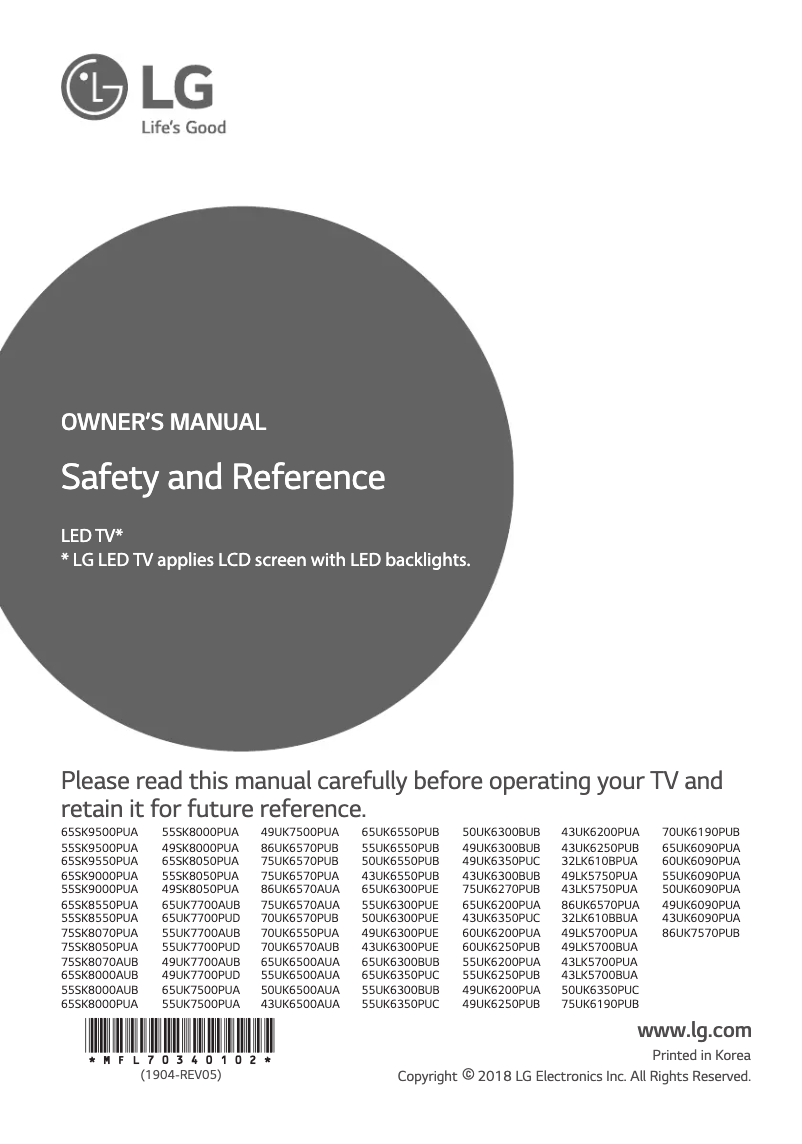 Página 1 del manual Manual de usuario LG UK6570AUA