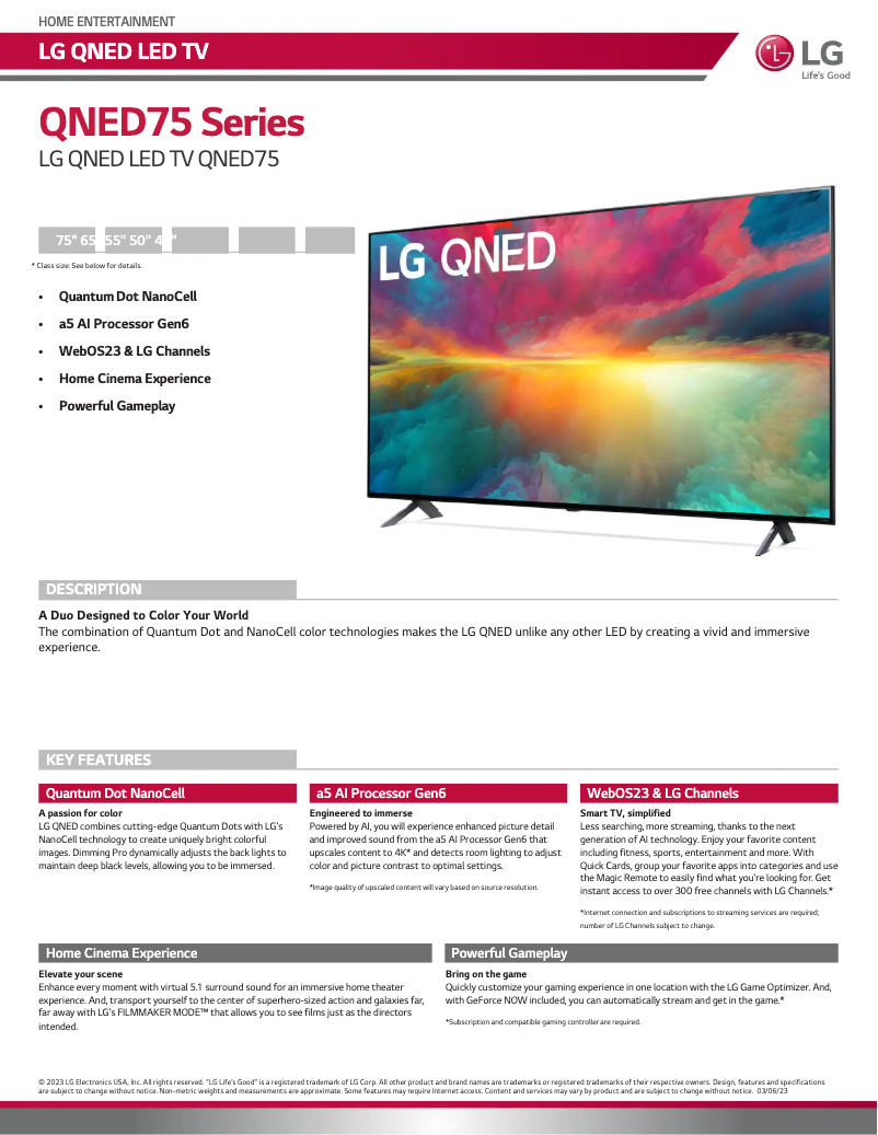 Page n°1 - Fiche technique LG 43QNED75URA