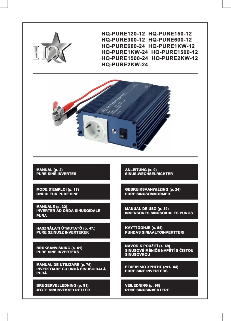 Page 1 of the manual User Manual HQ HQ-PURE600-12