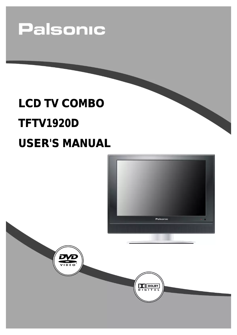 Page n°1 - Manuel utilisateur Palsonic TFTV1920D