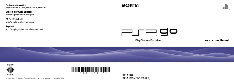 Page 1 de la notice Manuel utilisateur Sony PSP Go