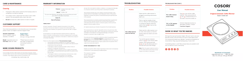 Page n°1 - Manuel utilisateur Cosori CO294-CW