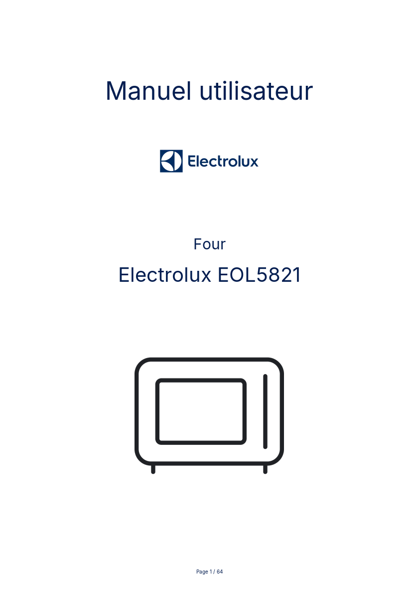 Image de la première page du manuel de l'appareil EOL5821