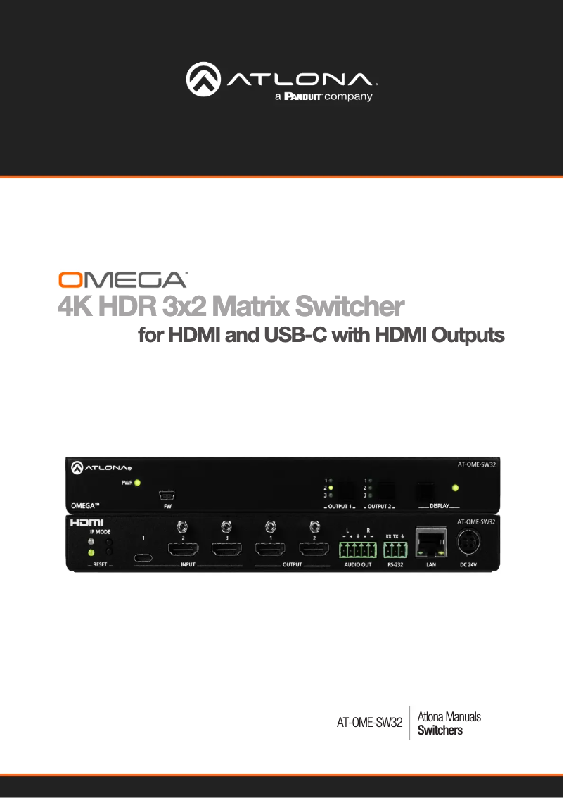 Page 1 de la notice Manuel utilisateur Atlona AT-OME-SW32
