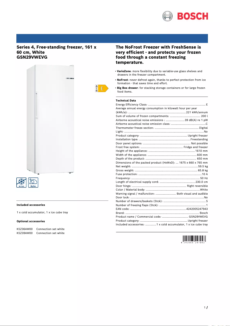 Image de la première page du manuel de l'appareil GSN29VWEVG