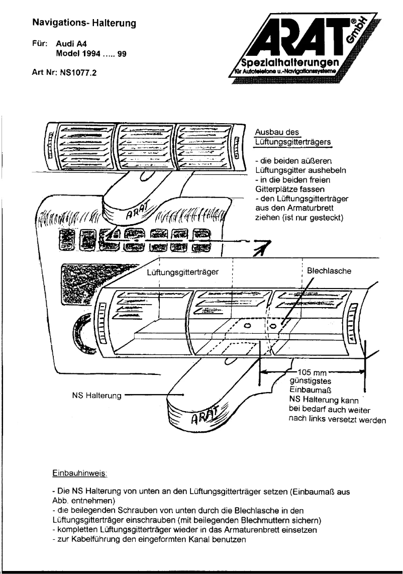 Page n°1 - Manuel utilisateur Arat NS1077.2