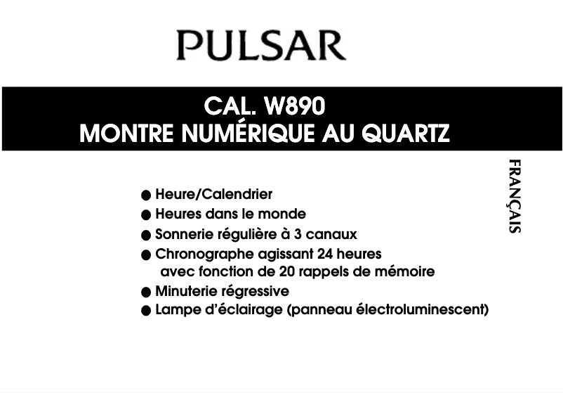 Image de la première page du manuel de l'appareil W890