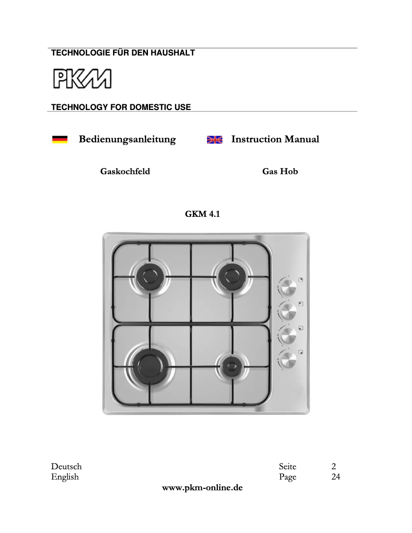 Image de la première page du manuel de l'appareil GKM4.1