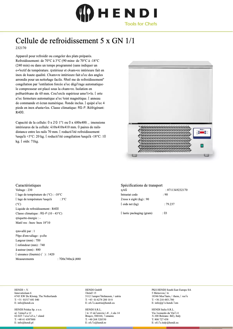 Page n°1 - Fiche technique Arktic 232170