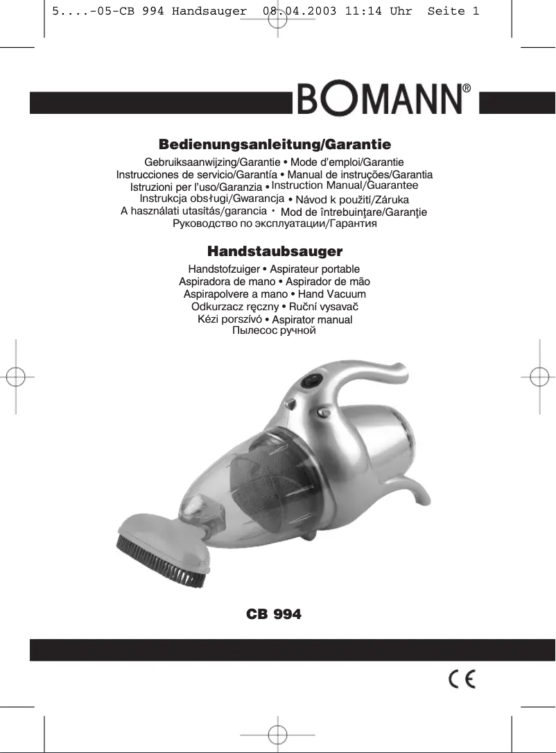 Page 1 de la notice Manuel utilisateur Bomann CB 994