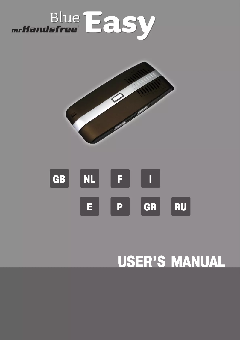 Page 1 de la notice Manuel utilisateur Mr. Handsfree Blue Easy