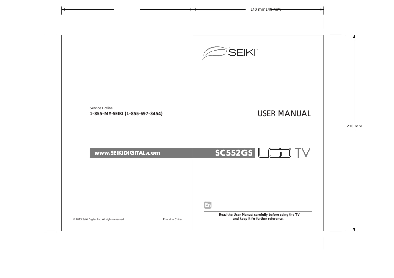 Page n°1 - Manuel utilisateur Seiki SC552GS
