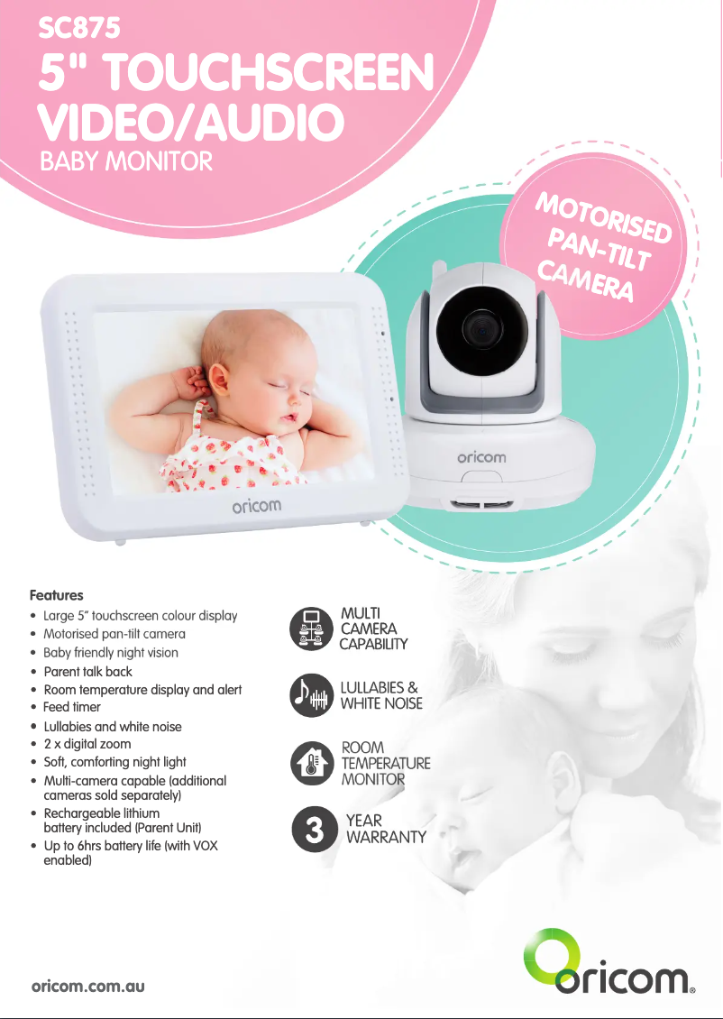 Page 1 de la notice Fiche technique Oricom NFS100