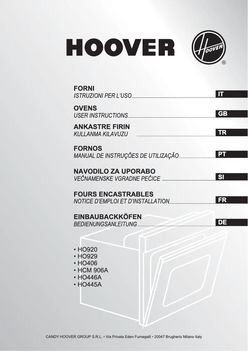 Page 1 de la notice Manuel utilisateur Hoover HO445A/6VX