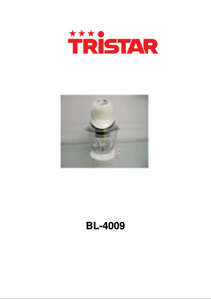 Page 1 de la notice Manuel utilisateur TriStar BL-4409