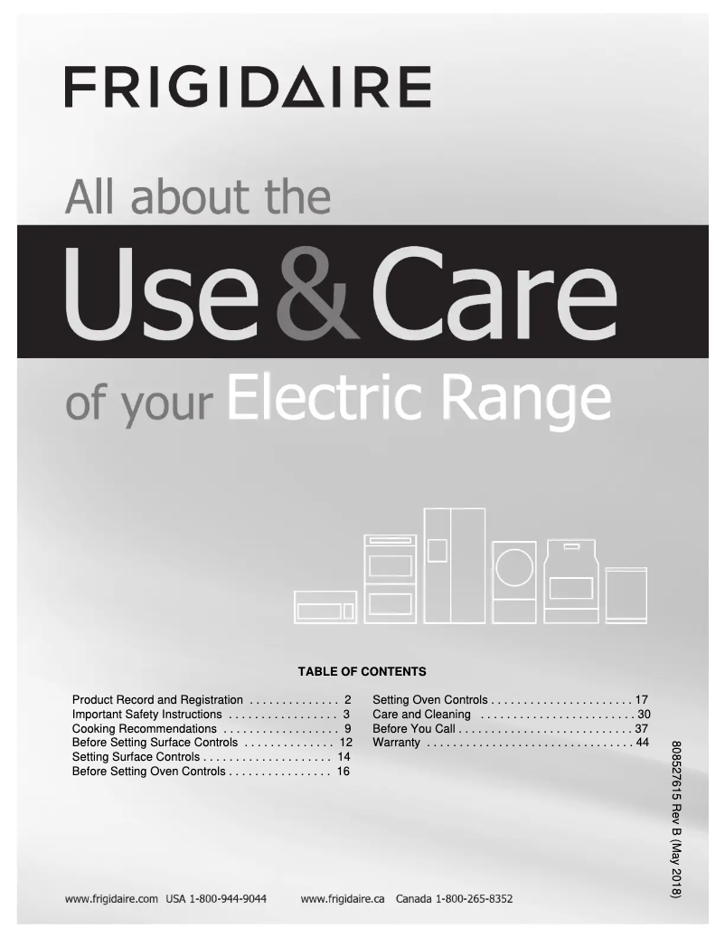 Page n°1 - Manuel utilisateur Frigidaire FFEF3016US