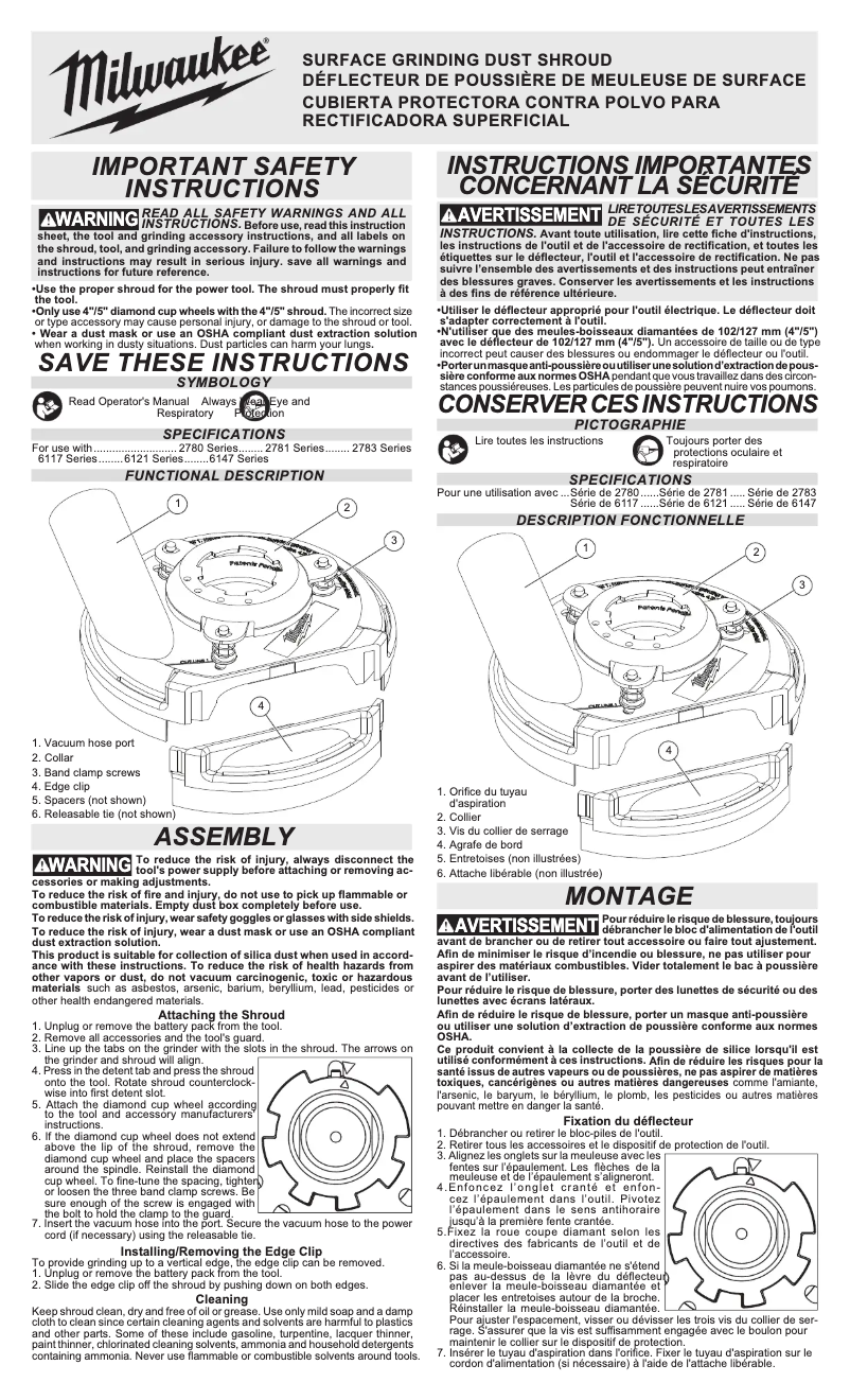 Page 1 de la notice Manuel utilisateur Milwaukee 6117-33S