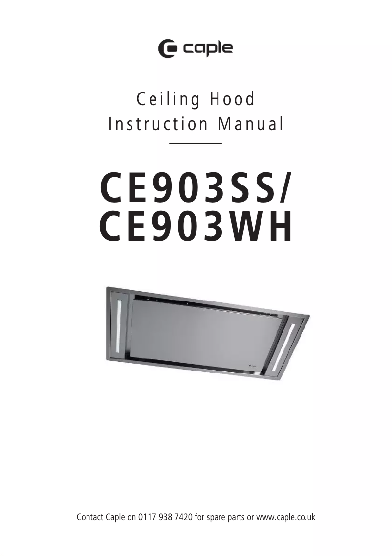 Page n°1 - Manuel utilisateur Caple CE903SS