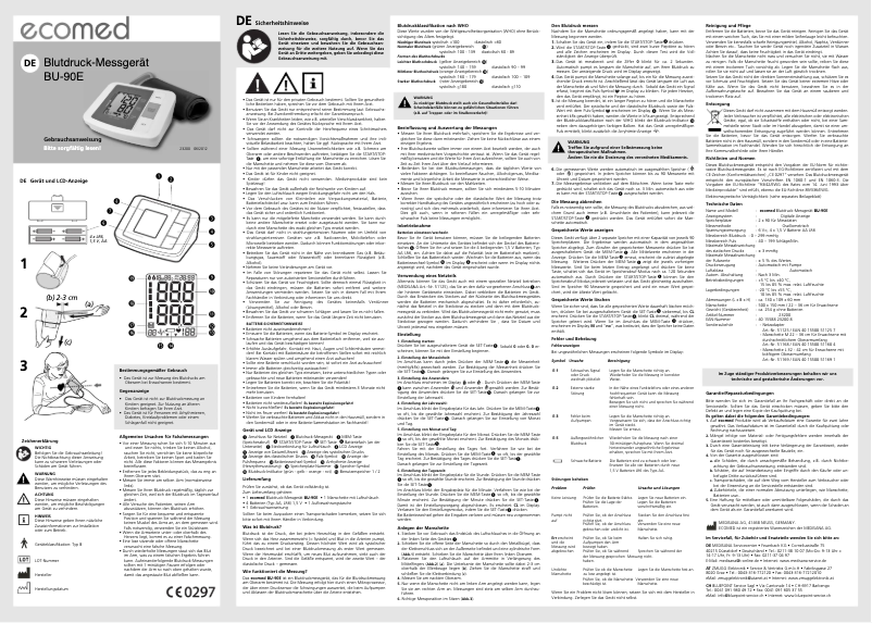 Página 1 del manual Manual de usuario Medisana BU-90E