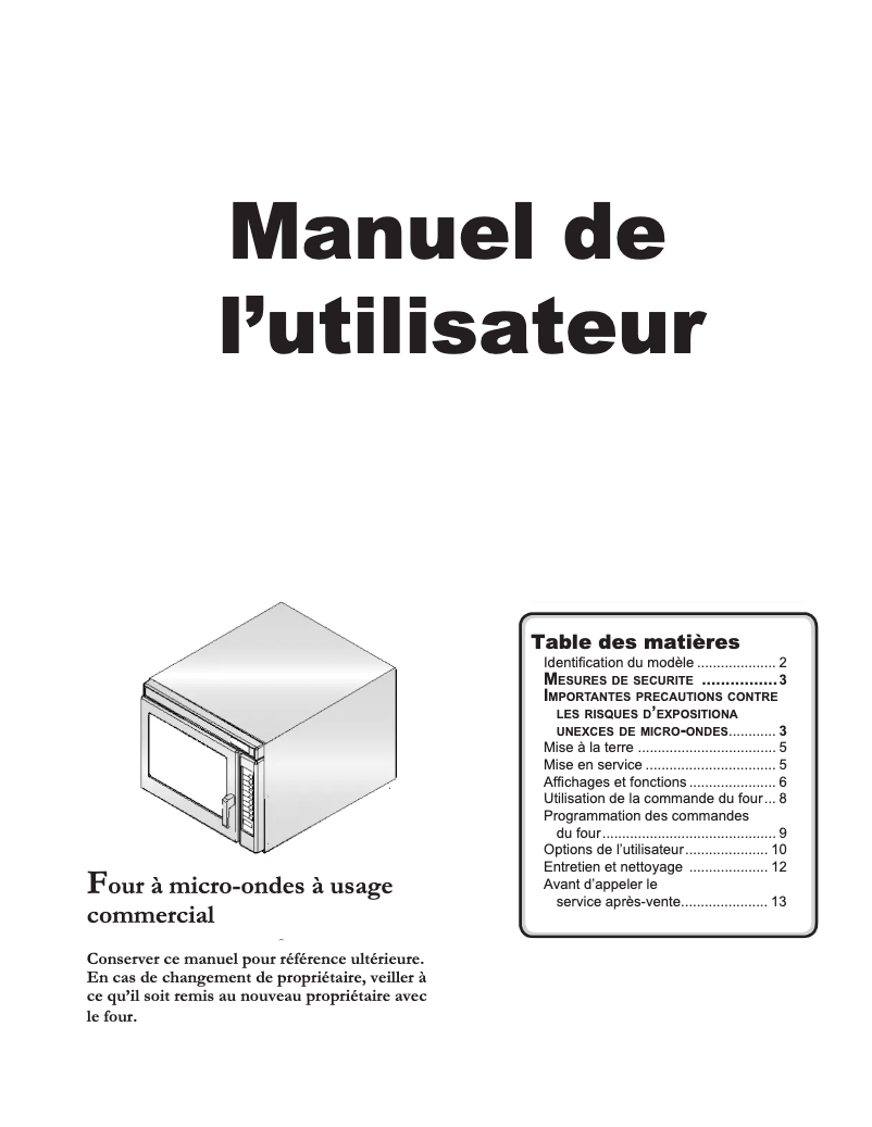 Page 1 de la notice Manuel utilisateur ACP MRC30S2