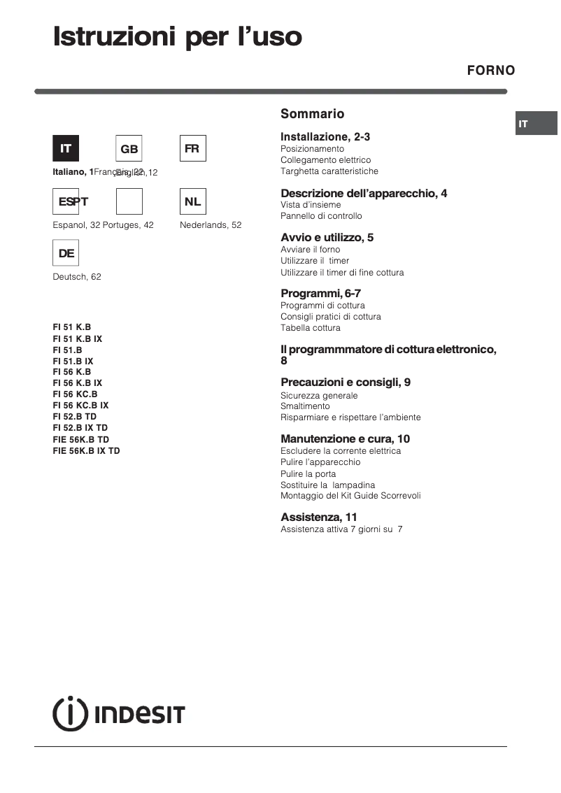Image de la première page du manuel de l'appareil FI 52