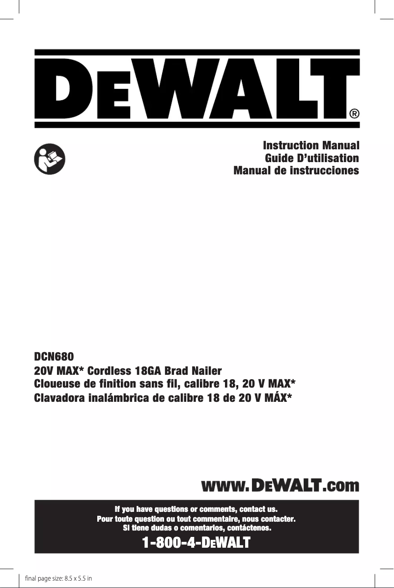 Image de la première page du manuel de l'appareil DCN680