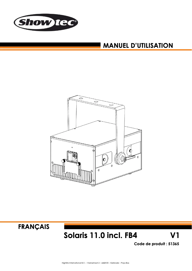 Page n°1 - Manuel utilisateur Showtec Solaris 11.0