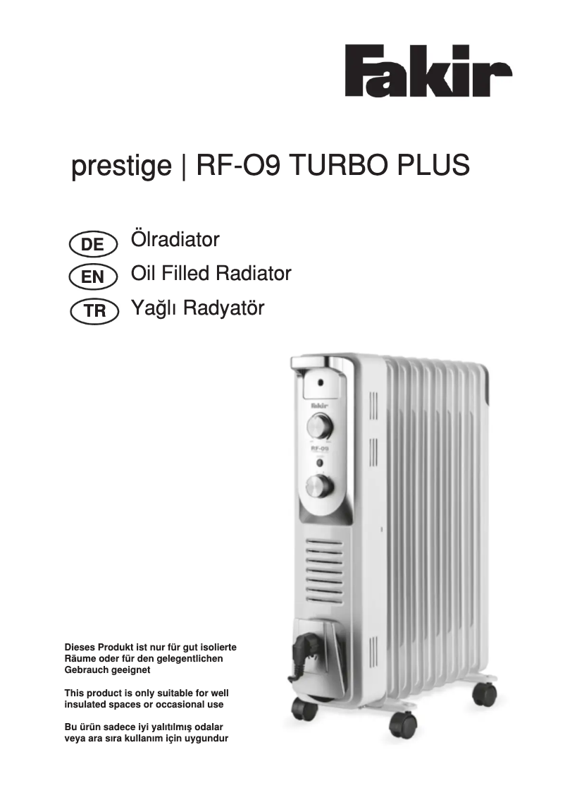 Image de la première page du manuel de l'appareil RF-09 Turbo Plus