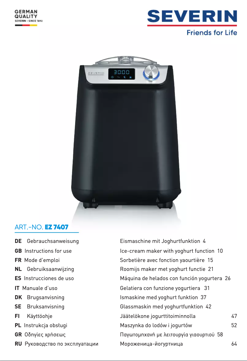 Image de la première page du manuel de l'appareil EZ 7407