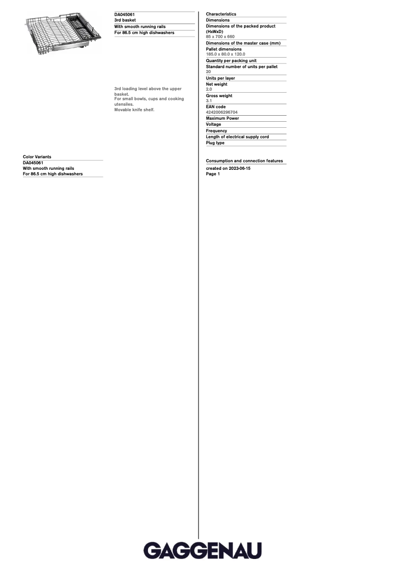Imagen de la primera página del manual del dispositivo DA045061
