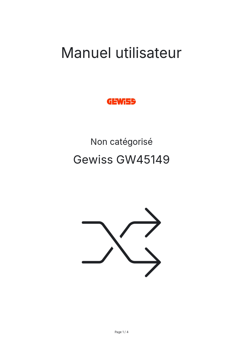 Image de la première page du manuel de l'appareil GW45149