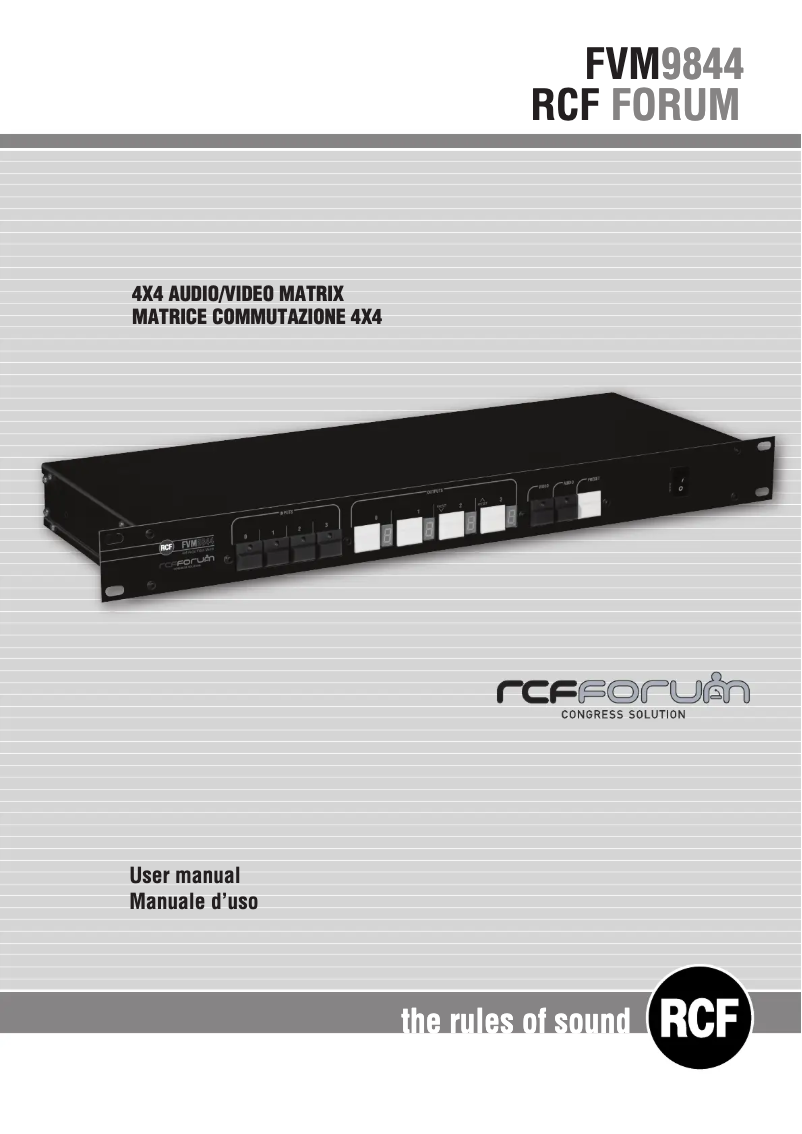 Page 1 de la notice Manuel utilisateur RCF FVM 9844