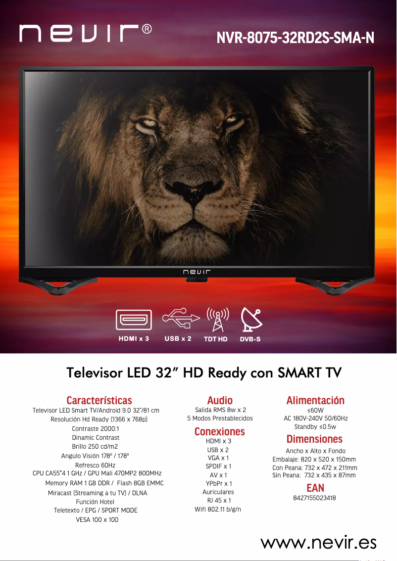 Page 1 de la notice Brochure Nevir NVR-8070-24RD2S-SMA-N