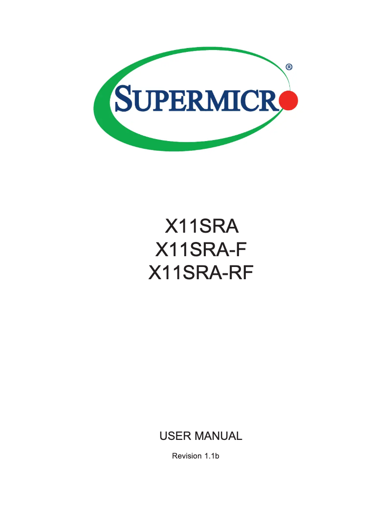 Page n°1 - Manuel utilisateur Supermicro X11SRA
