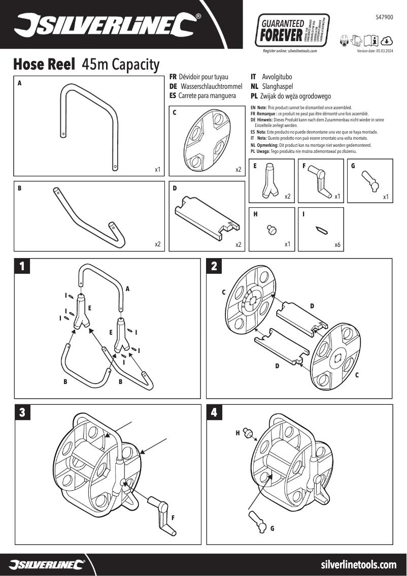 Page 1 de la notice Manuel utilisateur Silverline 547900