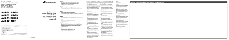 Page 1 de la notice Guide de démarrage rapide Pioneer AVH-Z5100DAB