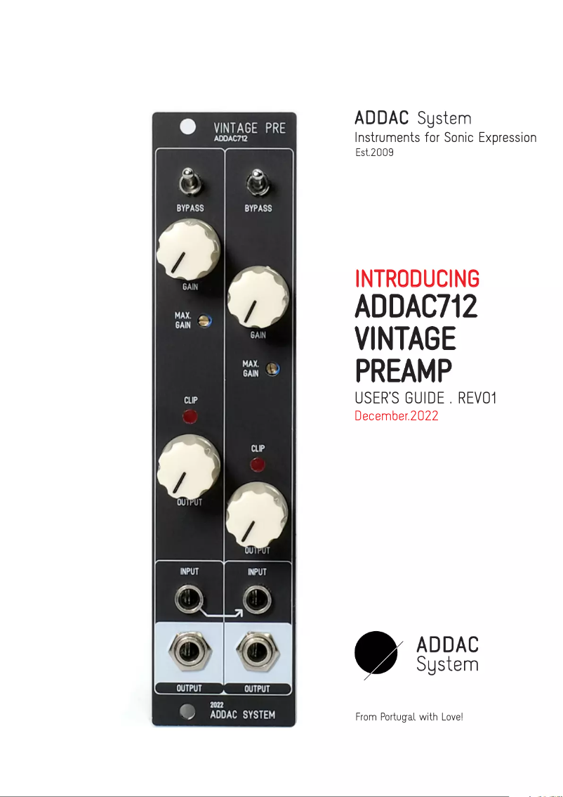 Image de la première page du manuel de l'appareil ADDAC712