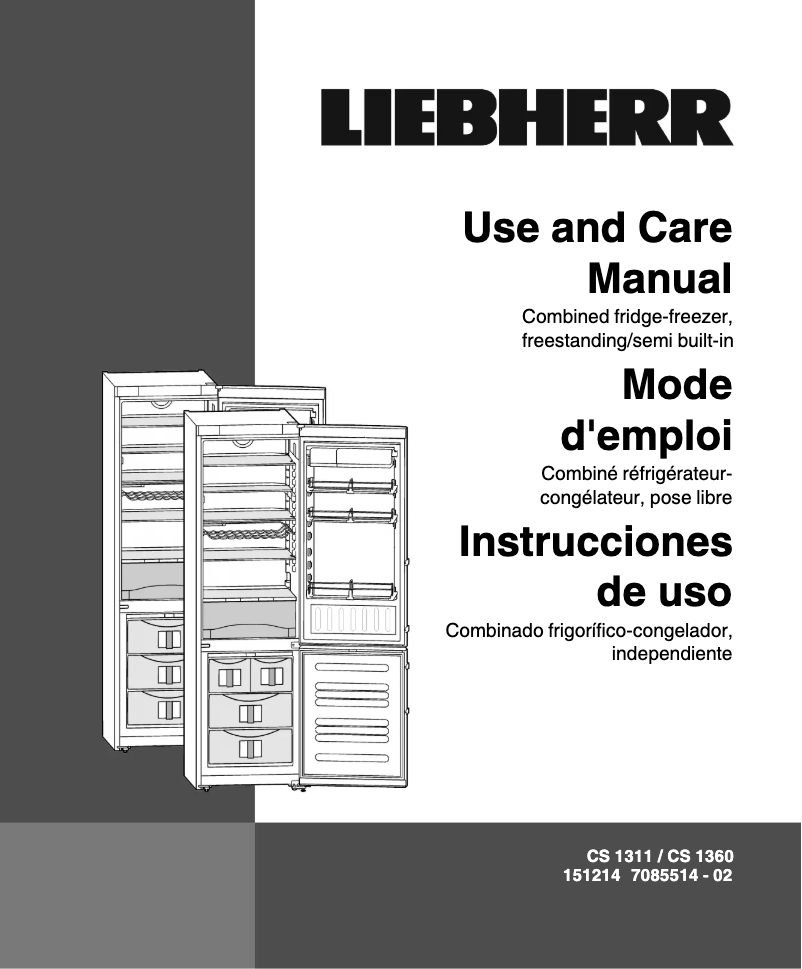 Page n°1 - Manuel utilisateur Liebherr CS 1311
