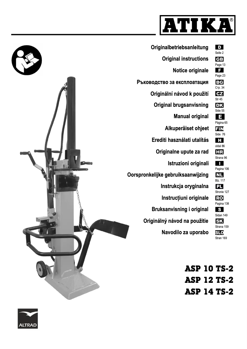 Image de la première page du manuel de l'appareil ASP 10 T