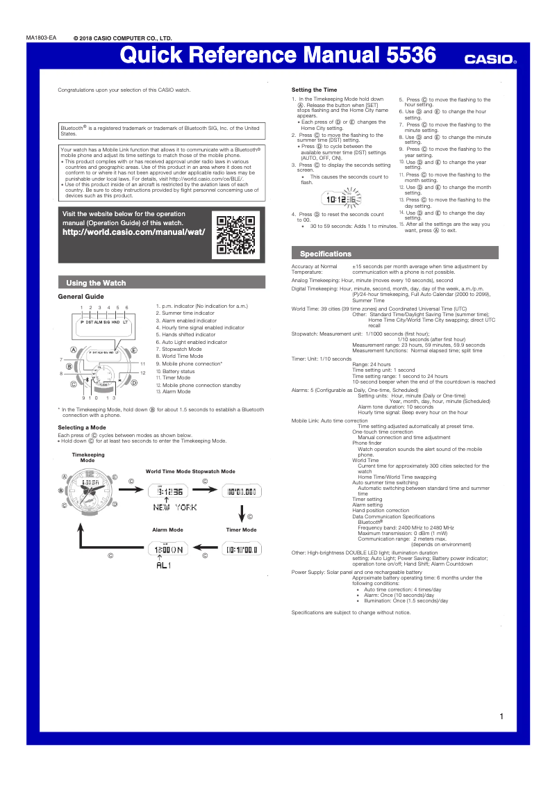 Image de la première page du manuel de l'appareil 5536