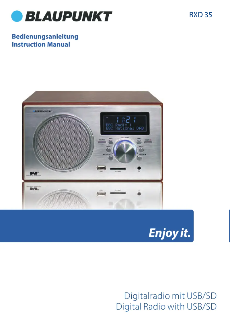 Página 1 del manual Manual de usuario Blaupunkt RXD 35