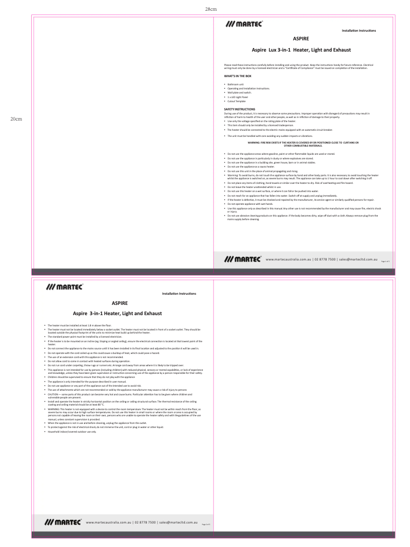 Page 1 de la notice Manuel utilisateur Martec MBHA800W