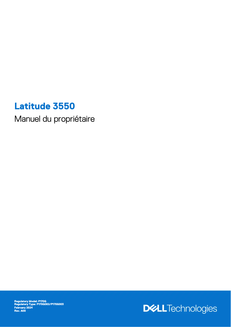 Image de la première page du manuel de l'appareil Latitude 3550