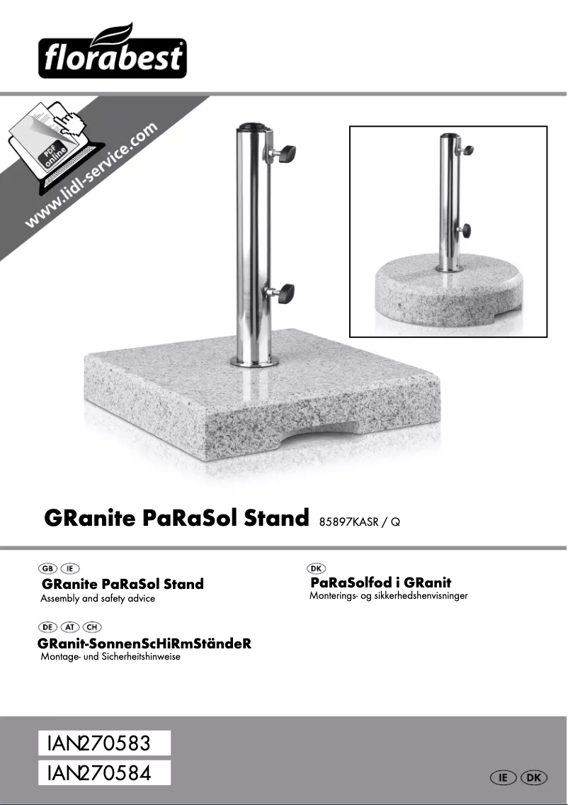 Page 1 de la notice Manuel utilisateur Florabest TOZ270584