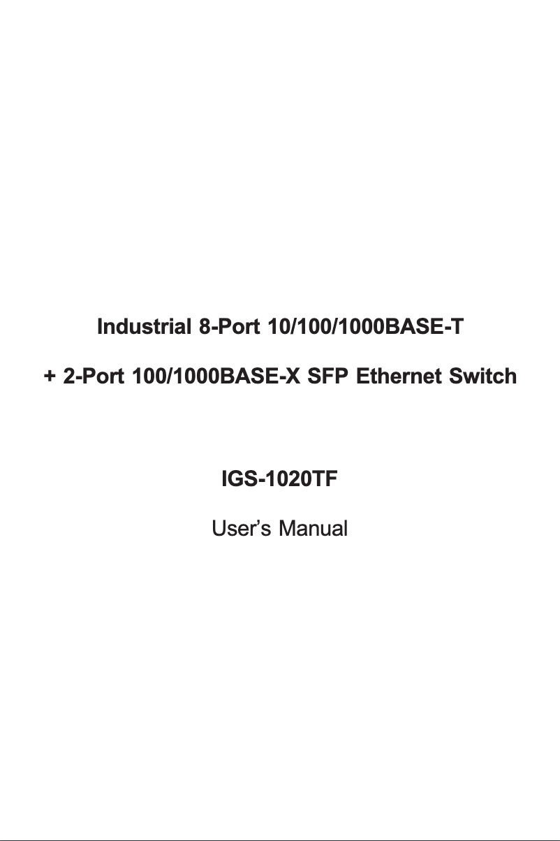 Image de la première page du manuel de l'appareil IGS-1020TF