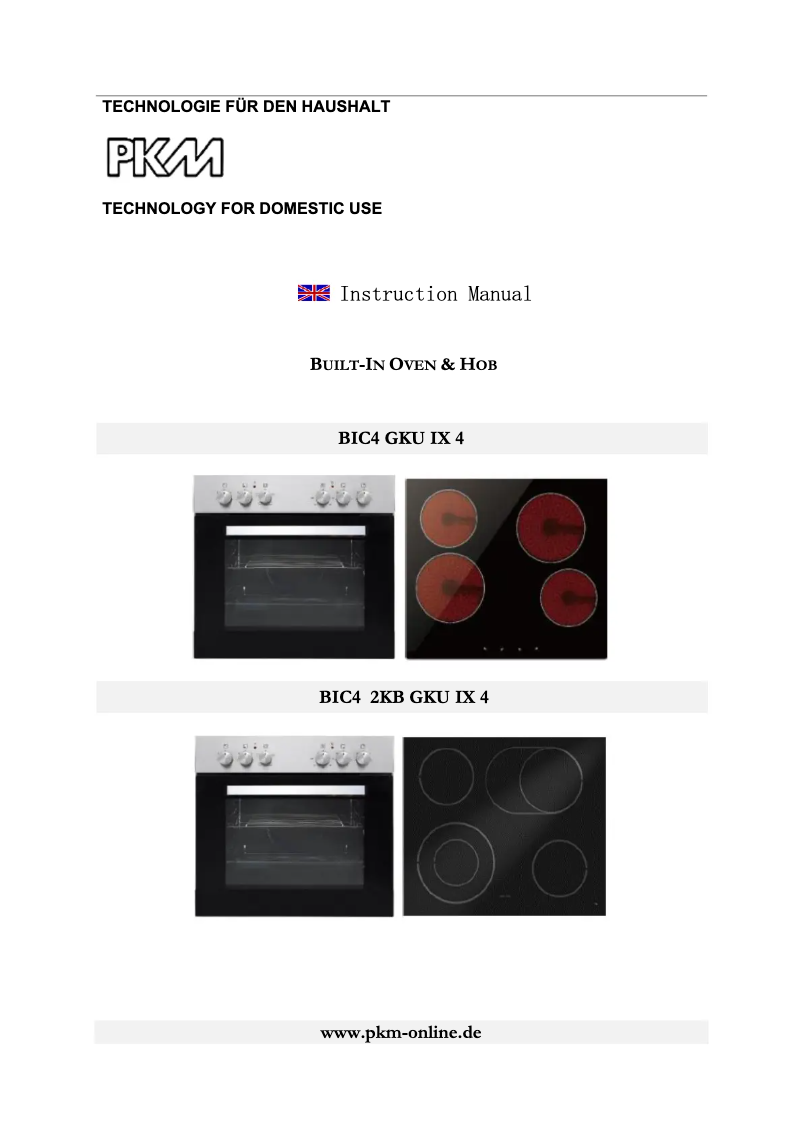 Página 1 del manual Manual de usuario PKM BIC4 2KB GKU IX 4