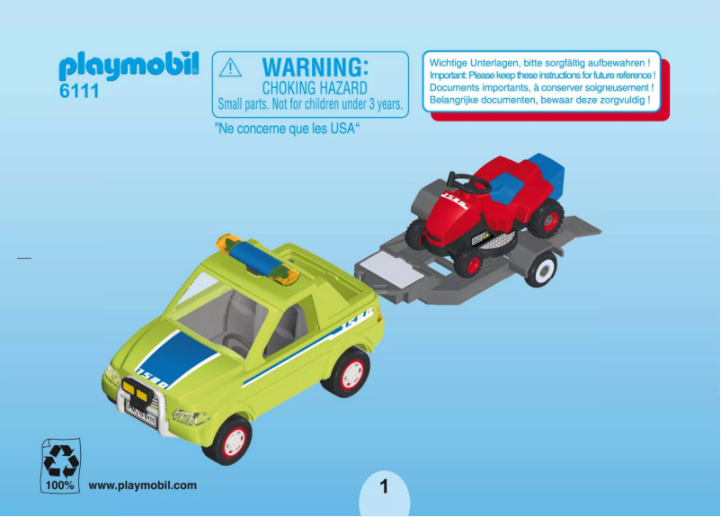 Page 1 de la notice Manuel utilisateur Playmobil City Action Landscaper with Lawn Mower 6111