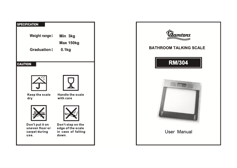 Page 1 de la notice Manuel utilisateur Ramtons RM/304
