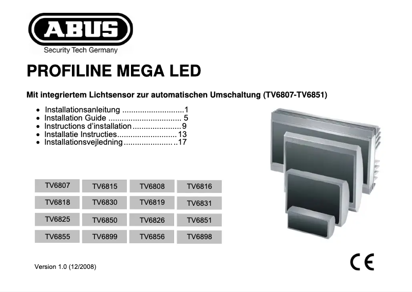 Page 1 de la notice Manuel utilisateur Abus TV6818